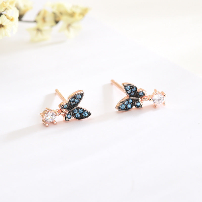 S925 butterfly earrings