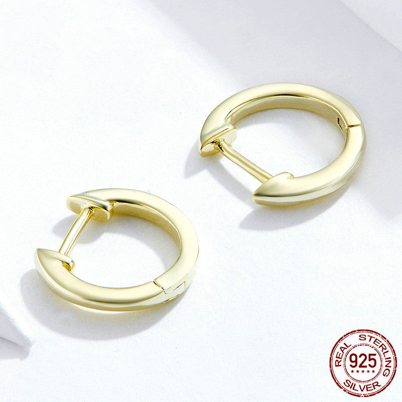 Real Gold Plated Ear Clip s925 Pure Silver Earrings