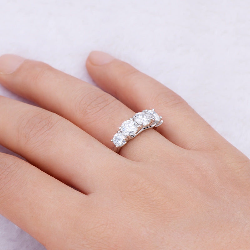 Light Luxury Ins Style 925 Silver Moissanite Ring