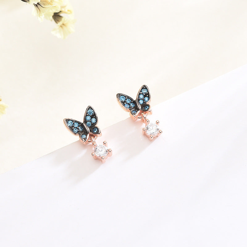S925 butterfly earrings