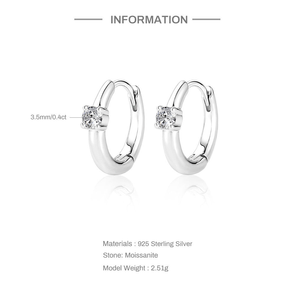 Female S925 Silver Moissanite Trendy Earrings