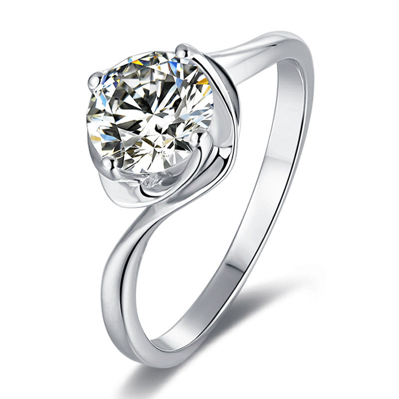 Elegant 925 Silver Ring with 1 Carat Fancy Moissanite Stone – Sparkling Luxury and Affordable Elegance