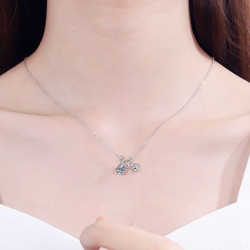 Women's Sterling Silver Moissanite Necklace