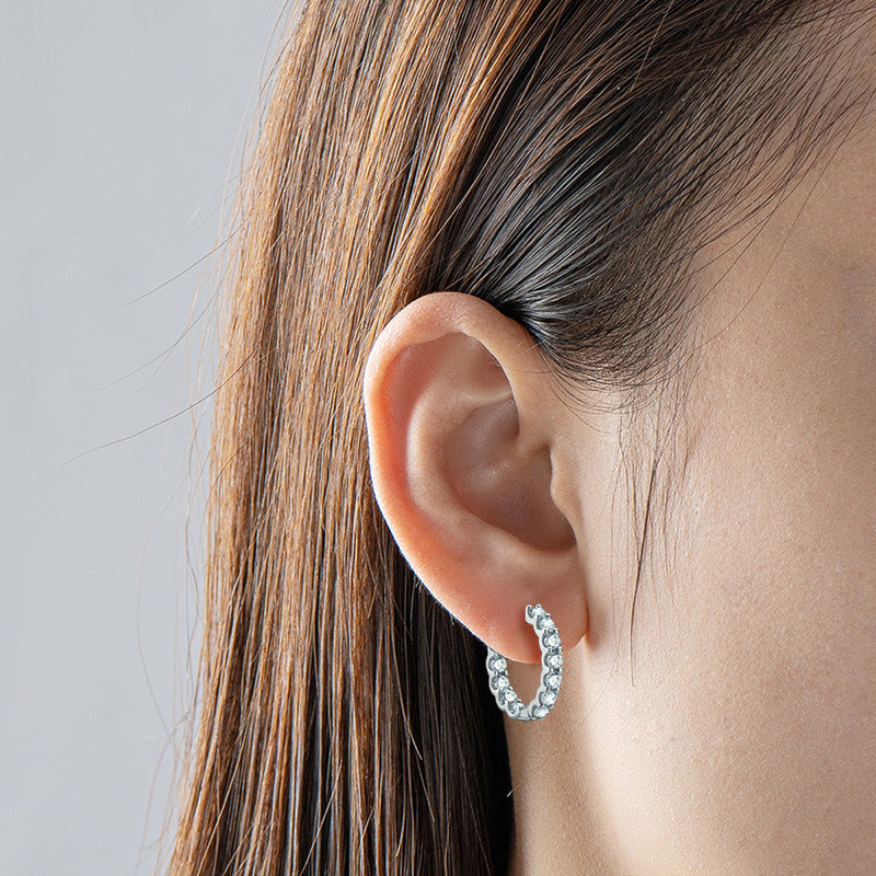 Women's Fashion Sterling Silver Moissanite Earrings