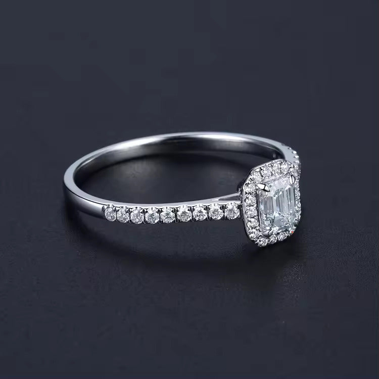 1ct lab-grown diamond engagement ring in 18k white gold