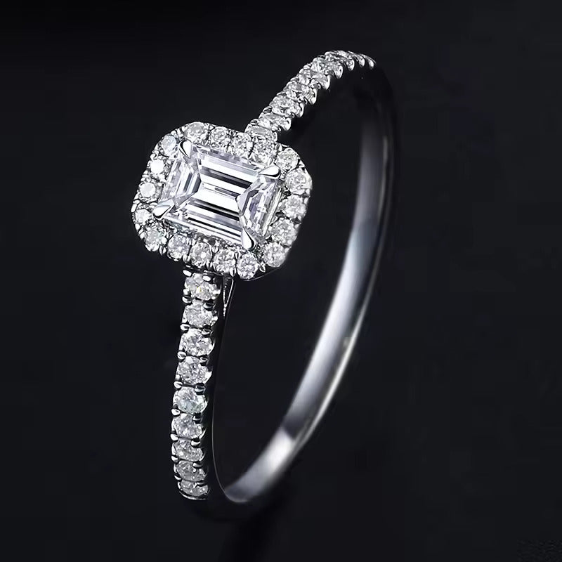 1ct lab-grown diamond engagement ring in 18k white gold