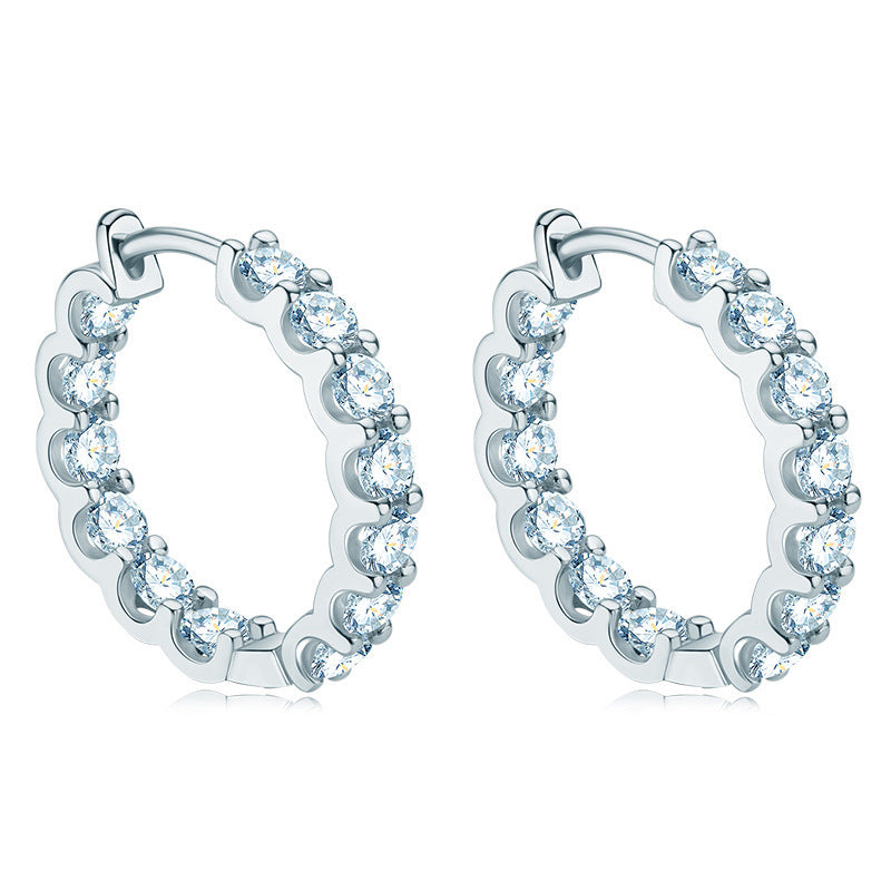 Women's Fashion Sterling Silver Moissanite Earrings